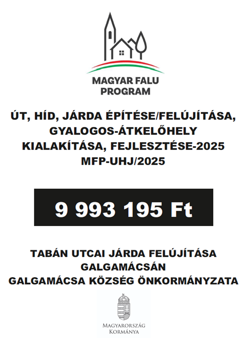 Út, híd, járda építése/felújítása, gyalogos-átkelőhely kialakítása, fejlesztése - 2025 MFP-UHJ/2025 Út, híd, járda építése/felújítása, gyalogos-átkelőhely kialakítása, fejlesztése - 2025 MFP-UHJ/2025